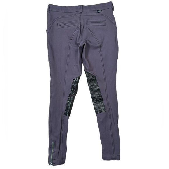 GhoDho Womens Purple & Black Leather Knee Patch Equestrian Riding Breeches EU 30 - Picture 2 of 12